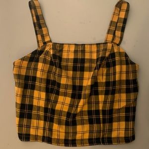 Yellow & black Plaid Crop Top